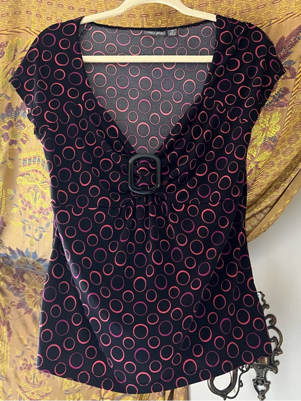 Black & Pink Polka Dot blouse